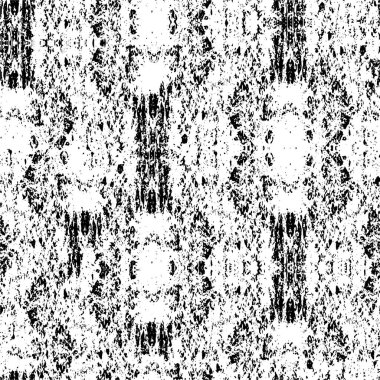 Grunge üst üste biniyor. Soyut siyah-beyaz vektör arkaplanı. Çatlak, leke ve noktalarda kirli desenli tek renkli klasik yüzey. Karanlık korku tarzında eski bir duvar.