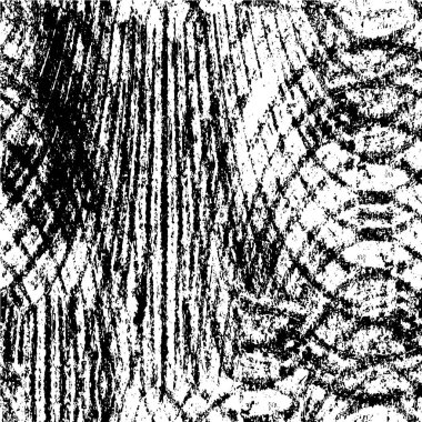 Grunge üst üste biniyor. Soyut siyah-beyaz vektör arkaplanı. Çatlak, leke ve noktalarda kirli desenli tek renkli klasik yüzey. Karanlık korku tarzında eski bir duvar.