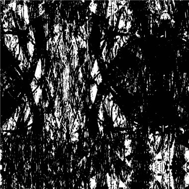 Grunge üst üste biniyor. Soyut siyah-beyaz vektör arkaplanı. Çatlak, leke ve noktalarda kirli desenli tek renkli klasik yüzey. Karanlık korku tarzında eski bir duvar.