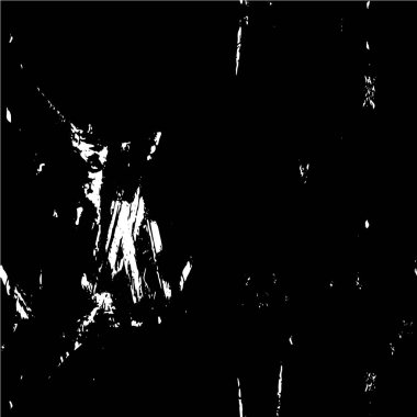 Grunge üst üste biniyor. Soyut siyah-beyaz vektör arkaplanı. Çatlak, leke ve noktalarda kirli desenli tek renkli klasik yüzey. Karanlık korku tarzında eski bir duvar.
