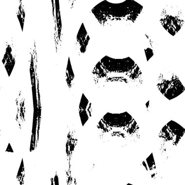 Grunge üst üste biniyor. Soyut siyah-beyaz vektör arkaplanı. Çatlak, leke ve noktalarda kirli desenli tek renkli klasik yüzey. Karanlık korku tarzında eski bir duvar.