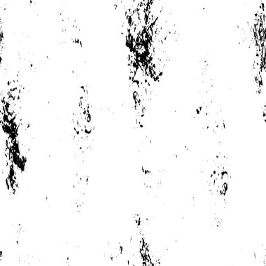 Grunge üst üste biniyor. Soyut siyah-beyaz vektör arkaplanı. Çatlak, leke ve noktalarda kirli desenli tek renkli klasik yüzey. Karanlık korku tarzında eski bir duvar.