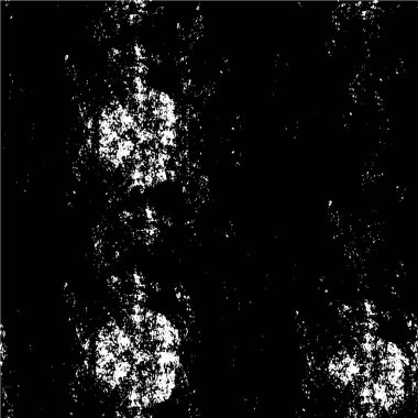 Grunge üst üste biniyor. Soyut siyah-beyaz vektör arkaplanı. Çatlak, leke ve noktalarda kirli desenli tek renkli klasik yüzey. Karanlık korku tarzında eski bir duvar.