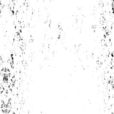 Grunge üst üste biniyor. Soyut siyah-beyaz vektör arkaplanı. Çatlak, leke ve noktalarda kirli desenli tek renkli klasik yüzey. Karanlık korku tarzında eski bir duvar.