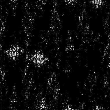 Grunge üst üste biniyor. Soyut siyah-beyaz vektör arkaplanı. Çatlak, leke ve noktalarda kirli desenli tek renkli klasik yüzey. Karanlık korku tarzında eski bir duvar.
