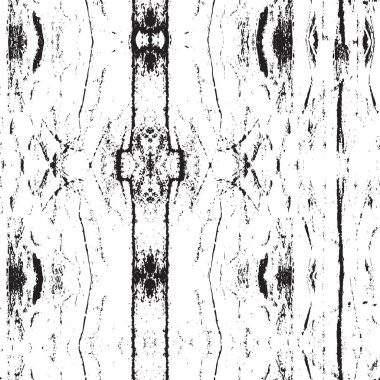 Grunge üst üste biniyor. Soyut siyah-beyaz vektör arkaplanı. Çatlak, leke ve noktalarda kirli desenli tek renkli klasik yüzey. Karanlık korku tarzında eski bir duvar.