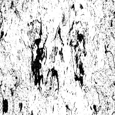 Grunge üst üste biniyor. Soyut siyah-beyaz vektör arkaplanı. Çatlak, leke ve noktalarda kirli desenli tek renkli klasik yüzey. Karanlık korku tarzında eski bir duvar.