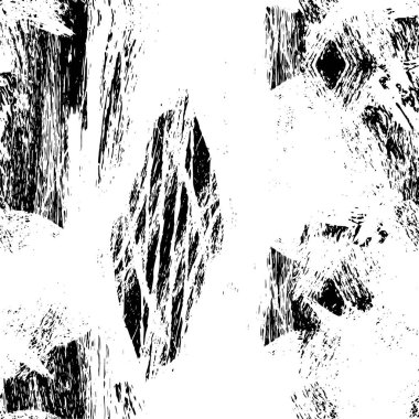 Grunge üst üste biniyor. Soyut siyah-beyaz vektör arkaplanı. Çatlak, leke ve noktalarda kirli desenli tek renkli klasik yüzey. Karanlık korku tarzında eski bir duvar.