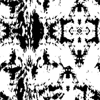 Sıkıntılı fırça darbeleriyle özet siyah ve beyaz vektör