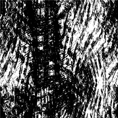 Soyut grunge siyah beyaz mürekkep vektörü desenli arkaplan