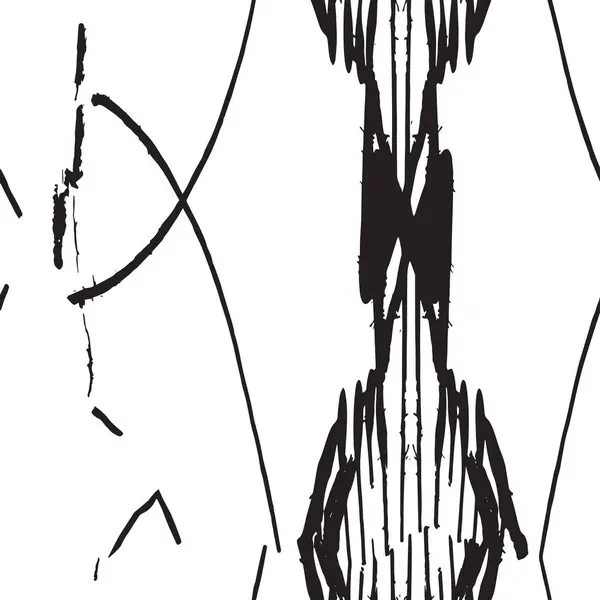 Абстрактний Монохромний Текстурований Фон Суворі Штрихи Пензля — стоковий вектор