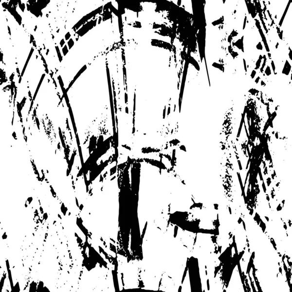 Fond Texturé Vectoriel Noir Blanc Abstrait Avec Coups Pinceau Détresse — Image vectorielle