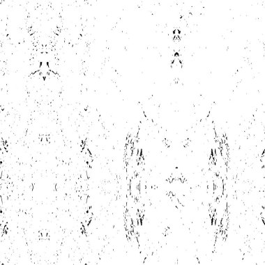 Grunge üst üste biniyor. Soyut siyah-beyaz vektör arkaplanı. Çatlak, leke ve noktalarda kirli desenli tek renkli klasik yüzey. Karanlık korku tarzında eski bir duvar.