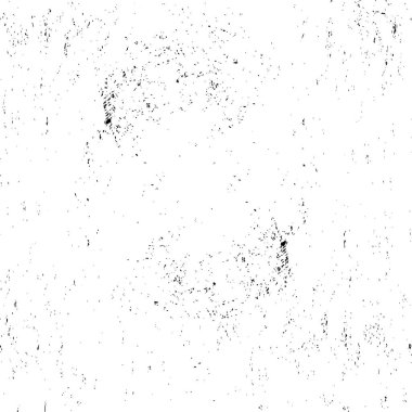 Grunge üst üste biniyor. Soyut siyah-beyaz vektör arkaplanı. Çatlak, leke ve noktalarda kirli desenli tek renkli klasik yüzey. Karanlık korku tarzında eski bir duvar.