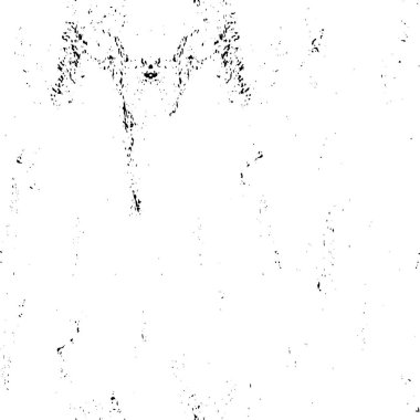 Grunge üst üste biniyor. Soyut siyah-beyaz vektör arkaplanı. Çatlak, leke ve noktalarda kirli desenli tek renkli klasik yüzey. Karanlık korku tarzında eski bir duvar.