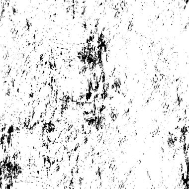 Grunge üst üste biniyor. Soyut siyah-beyaz vektör arkaplanı. Çatlak, leke ve noktalarda kirli desenli tek renkli klasik yüzey. Karanlık korku tarzında eski bir duvar.