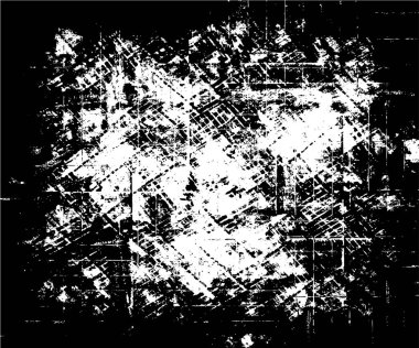 Çizik ve çiziklerle dolu siyah beyaz bir arka plan. Soyut vektör illüstrasyonu.                