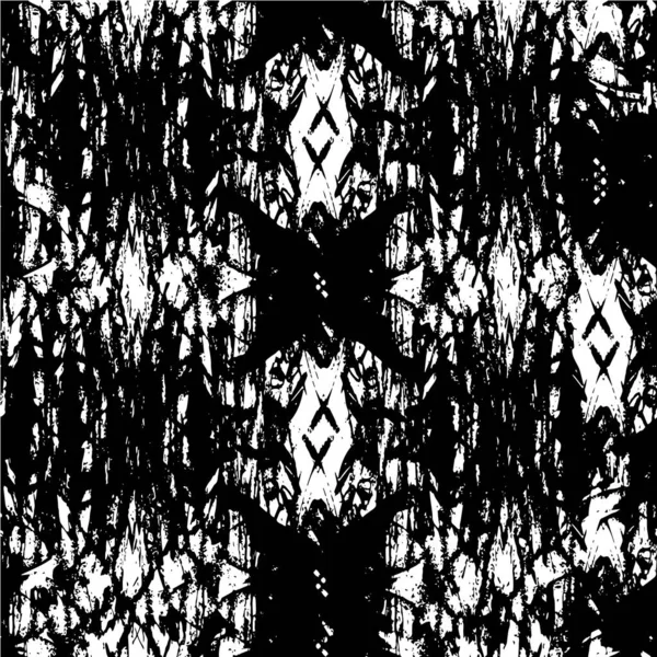 Negro Blanco Dañado Grunge Vector Texturizado Fondo — Archivo Imágenes Vectoriales
