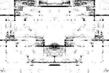 Vektör grunge dokusu. Siyah beyaz arka plan. Soyut monokrom illüstrasyonu koyu tonlarda solmuş bir efekti içerir