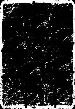 Vektör grunge dokusu. Siyah beyaz arka plan. Soyut monokrom illüstrasyonu koyu tonlarda solmuş bir efekti içerir