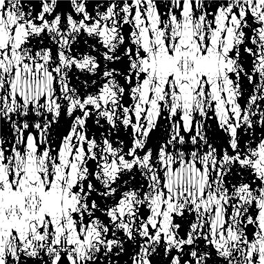 Vektör grunge dokusu. Siyah beyaz arka plan. Soyut monokrom illüstrasyonu koyu tonlarda solmuş bir efekti içerir