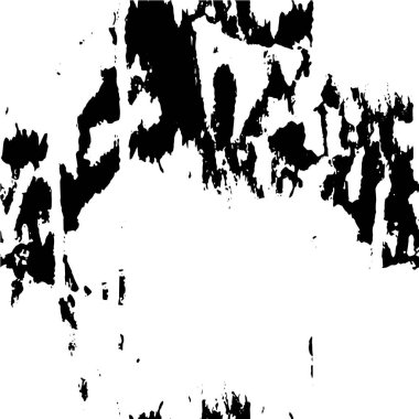 Vektör grunge dokusu. Siyah beyaz arka plan. Soyut monokrom illüstrasyonu koyu tonlarda solmuş bir efekti içerir