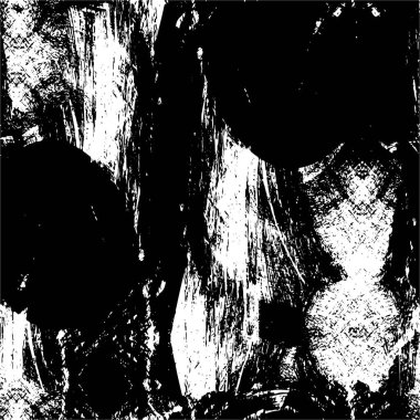 Vektör grunge dokusu. Siyah beyaz arka plan. Soyut monokrom illüstrasyonu koyu tonlarda solmuş bir efekti içerir