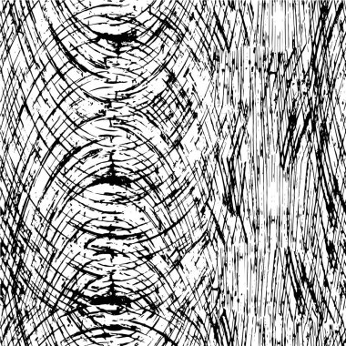 Vektör grunge dokusu. Siyah beyaz arka plan. Soyut monokrom illüstrasyonu koyu tonlarda solmuş bir efekti içerir