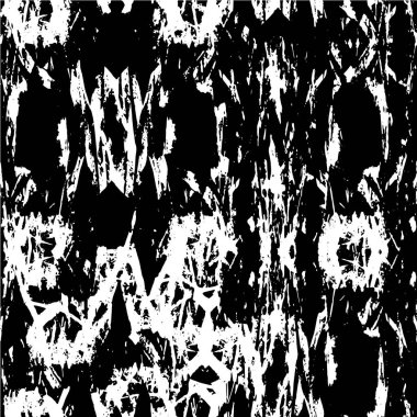 Vektör grunge dokusu. Siyah beyaz arka plan. Soyut monokrom illüstrasyonu koyu tonlarda solmuş bir efekti içerir