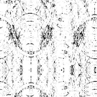 Grunge siyah beyaz desen. Monokrom parçacıkları soyut doku. Çatlakların, sürtünmelerin, çiplerin, lekelerin, mürekkep lekelerinin geçmişi. Koyu tasarım arka plan yüzeyi. 