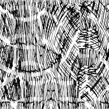 Grunge siyah beyaz desen. Monokrom parçacıkları soyut doku. Çatlakların, sürtünmelerin, çiplerin, lekelerin, mürekkep lekelerinin geçmişi. Koyu tasarım arka plan yüzeyi. 