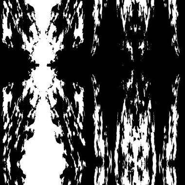 Grunge siyah beyaz desen. Monokrom parçacıkları soyut doku. Çatlakların, sürtünmelerin, çiplerin, lekelerin, mürekkep lekelerinin geçmişi. Koyu tasarım arka plan yüzeyi. 