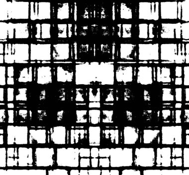 Grunge siyah beyaz desen. Monokrom parçacıkları soyut doku. Çatlakların, sürtünmelerin, çiplerin, lekelerin, mürekkep lekelerinin geçmişi. Koyu tasarım arka plan yüzeyi. 