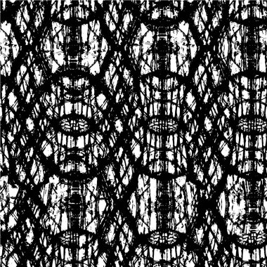 Grunge siyah beyaz desen. Monokrom parçacıkları soyut doku. Çatlakların, sürtünmelerin, çiplerin, lekelerin, mürekkep lekelerinin geçmişi. Koyu tasarım arka plan yüzeyi. 