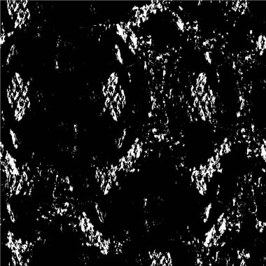 Grunge siyah beyaz desen. Monokrom parçacıkları soyut doku. Çatlakların, sürtünmelerin, çiplerin, lekelerin, mürekkep lekelerinin geçmişi. Koyu tasarım arka plan yüzeyi. 