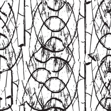 Grunge siyah beyaz desen. Monokrom parçacıkları soyut doku. Çatlakların, sürtünmelerin, çiplerin, lekelerin, mürekkep lekelerinin geçmişi. Koyu tasarım arka plan yüzeyi. 