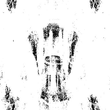 Grunge siyah beyaz desen. Monokrom parçacıkları soyut doku. Çatlakların, sürtünmelerin, çiplerin, lekelerin, mürekkep lekelerinin geçmişi. Koyu tasarım arka plan yüzeyi. 