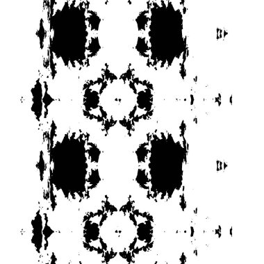 Grunge siyah beyaz desen. Monokrom parçacıkları soyut doku. Çatlakların, sürtünmelerin, çiplerin, lekelerin, mürekkep lekelerinin geçmişi. Koyu tasarım arka plan yüzeyi. 
