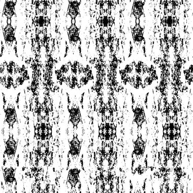 Grunge siyah beyaz desen. Monokrom parçacıkları soyut doku. Çatlakların, sürtünmelerin, çiplerin, lekelerin, mürekkep lekelerinin geçmişi. Koyu tasarım arka plan yüzeyi. 