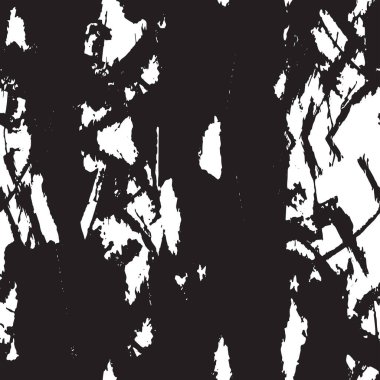 Grunge siyah beyaz desen. Monokrom parçacıkları soyut doku. Çatlakların, sürtünmelerin, çiplerin, lekelerin, mürekkep lekelerinin geçmişi. Koyu tasarım arka plan yüzeyi. 