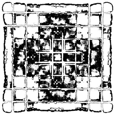 Grunge siyah beyaz desen. Monokrom parçacıkları soyut doku. Çatlakların, sürtünmelerin, çiplerin, lekelerin, mürekkep lekelerinin geçmişi. Koyu tasarım arka plan yüzeyi. 