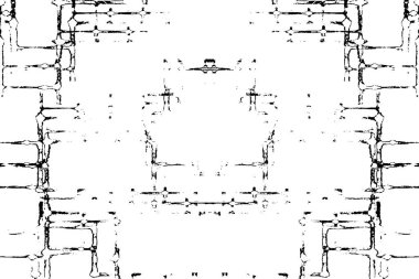 Grunge siyah beyaz desen. Monokrom parçacıkları soyut doku. Çatlakların, sürtünmelerin, çiplerin, lekelerin, mürekkep lekelerinin geçmişi. Koyu tasarım arka plan yüzeyi. 