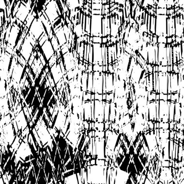 Sert siyah beyaz desen çizimi. Grunge 'un geçmişi. Soyut doku efekti.