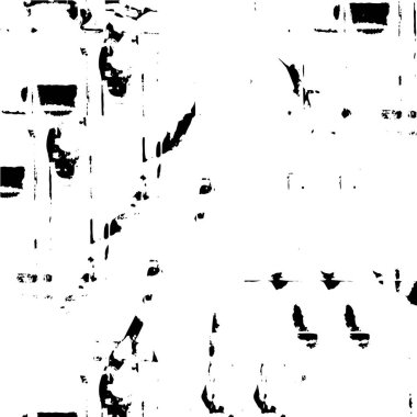 Çatlamış beton, taş ya da asfaltın sıkıntılı örtülü dokusu. Grunge 'un arka planı. soyut yarım ton vektör çizimi