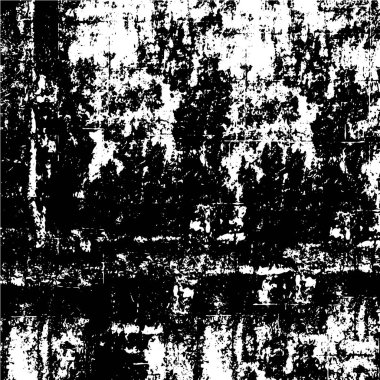 Siyah beyaz desenli, noktalı, lekeli, çizik ve çizikli sıkıntılı bir arkaplan. Soyut vektör illüstrasyonu.