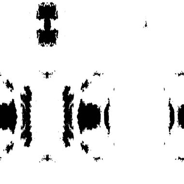 Grunge üst üste biniyor. Soyut siyah-beyaz vektör arkaplanı. Çatlak, leke ve noktalarda kirli desenli tek renkli klasik yüzey. Karanlık korku tarzında eski bir duvar.