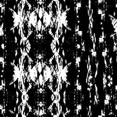 Grunge üst üste biniyor. Soyut siyah-beyaz vektör arkaplanı. Çatlak, leke ve noktalarda kirli desenli tek renkli klasik yüzey. Karanlık korku tarzında eski bir duvar.