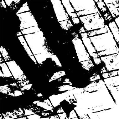 Grunge üst üste biniyor. Soyut siyah-beyaz vektör arkaplanı. Çatlak, leke ve noktalarda kirli desenli tek renkli klasik yüzey. Karanlık korku tarzında eski bir duvar.