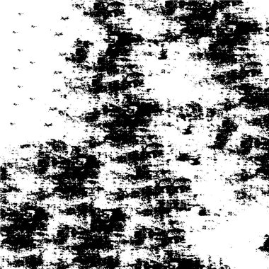 Grunge üst üste biniyor. Soyut siyah-beyaz vektör arkaplanı. Çatlak, leke ve noktalarda kirli desenli tek renkli klasik yüzey. Karanlık korku tarzında eski bir duvar.