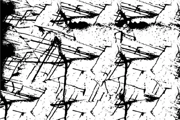 Grunge Overlay Ebene Abstrakter Schwarz Weißer Vektorhintergrund Monochrome Vintage Oberfläche — Stockvektor